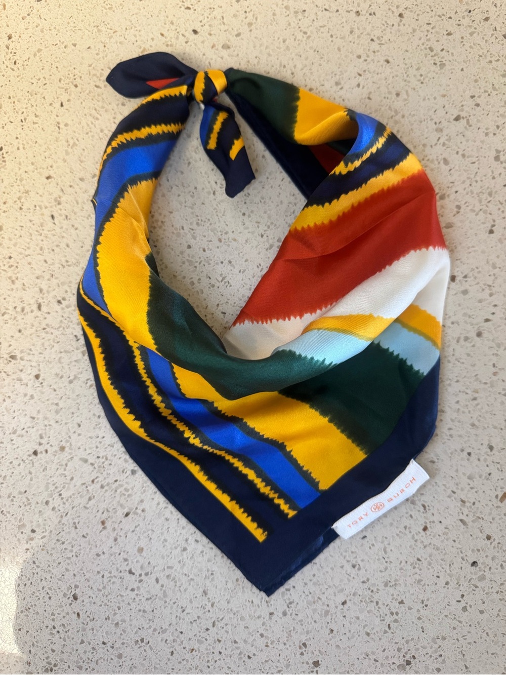 Tory Burch Multicolor Stripe Silk Scarf - Used